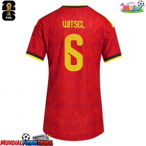 Camiseta Bélgica Axel Witsel #6 Primera Equipación Replica Mundial 2026 para mujer mangas cortas